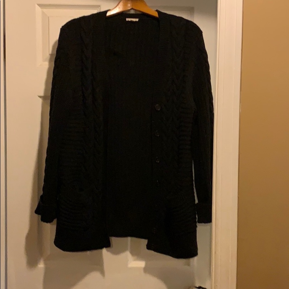 Black Cardigan Sweater